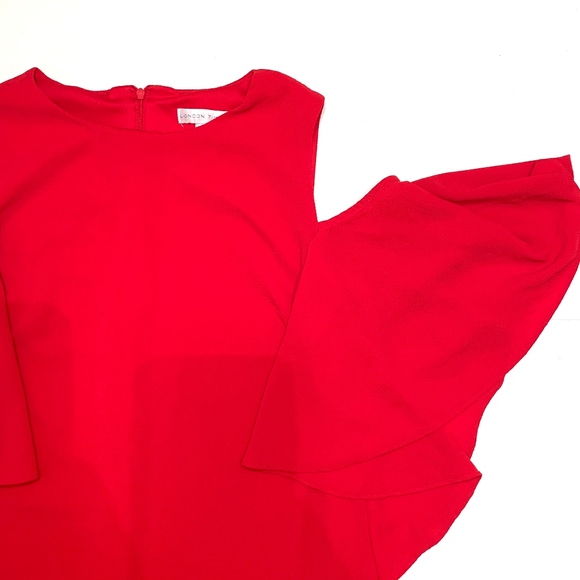 Red Dress w/ Cold Shoulders - Picture 2 of 6